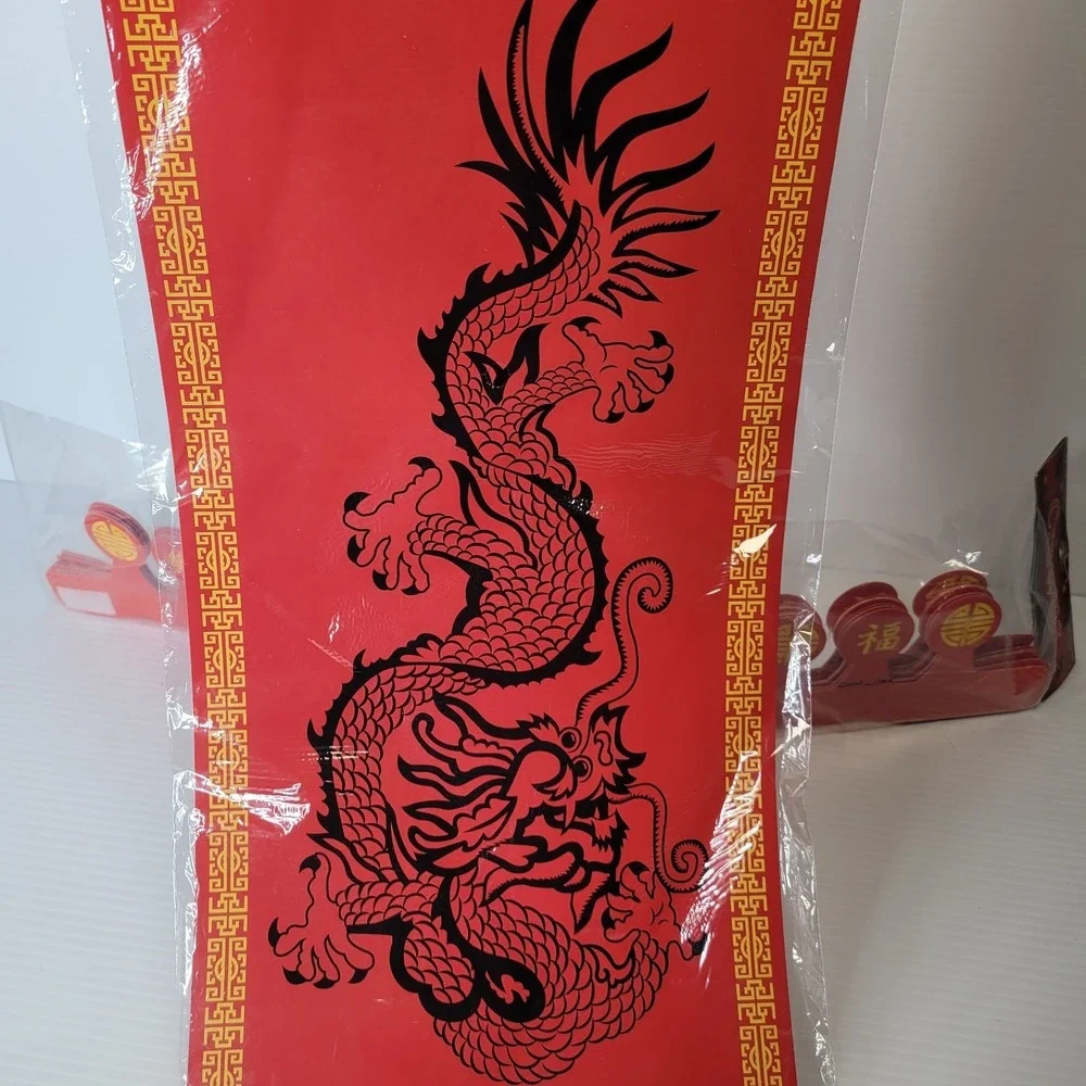 Lot of Chinese Theme Party New Year Decor Cut Outs w/ Crowns RARE Vintage Dragon